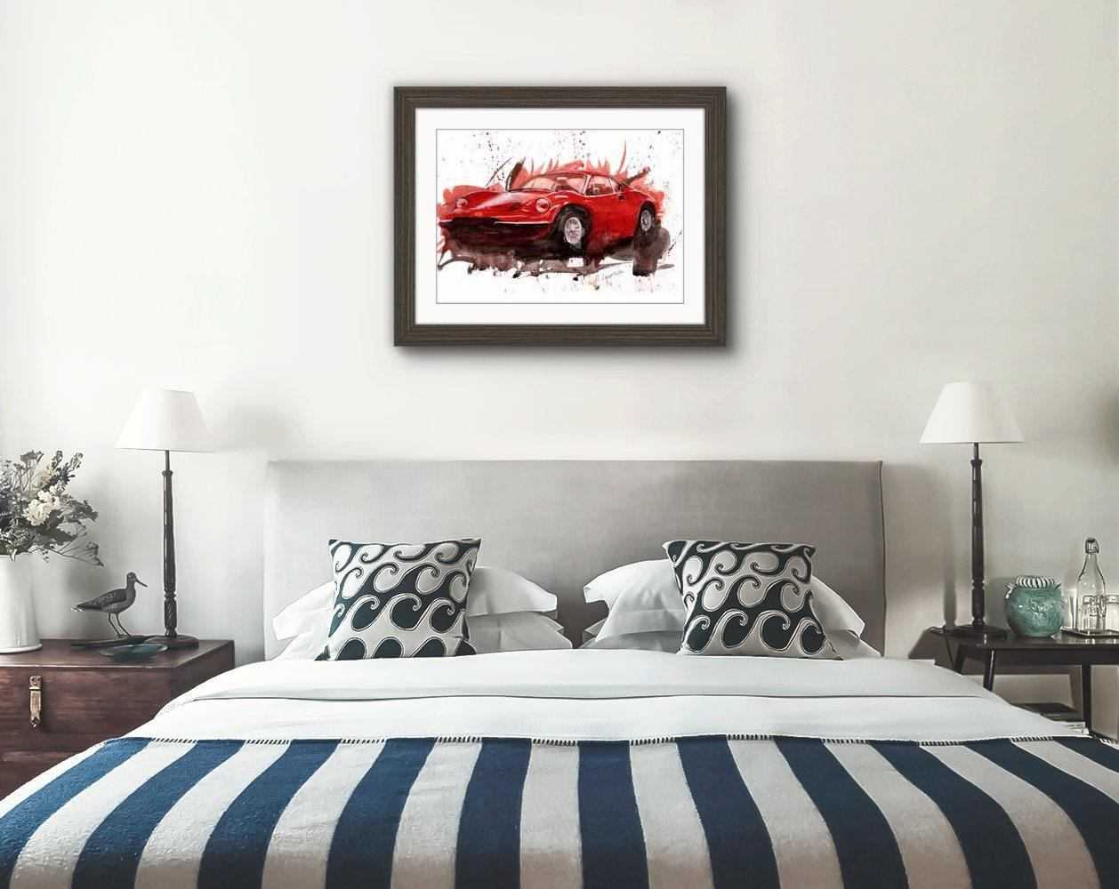 Ferrari 246 Print Watercolour Painting Limited Print ArtbyMyleslaurence