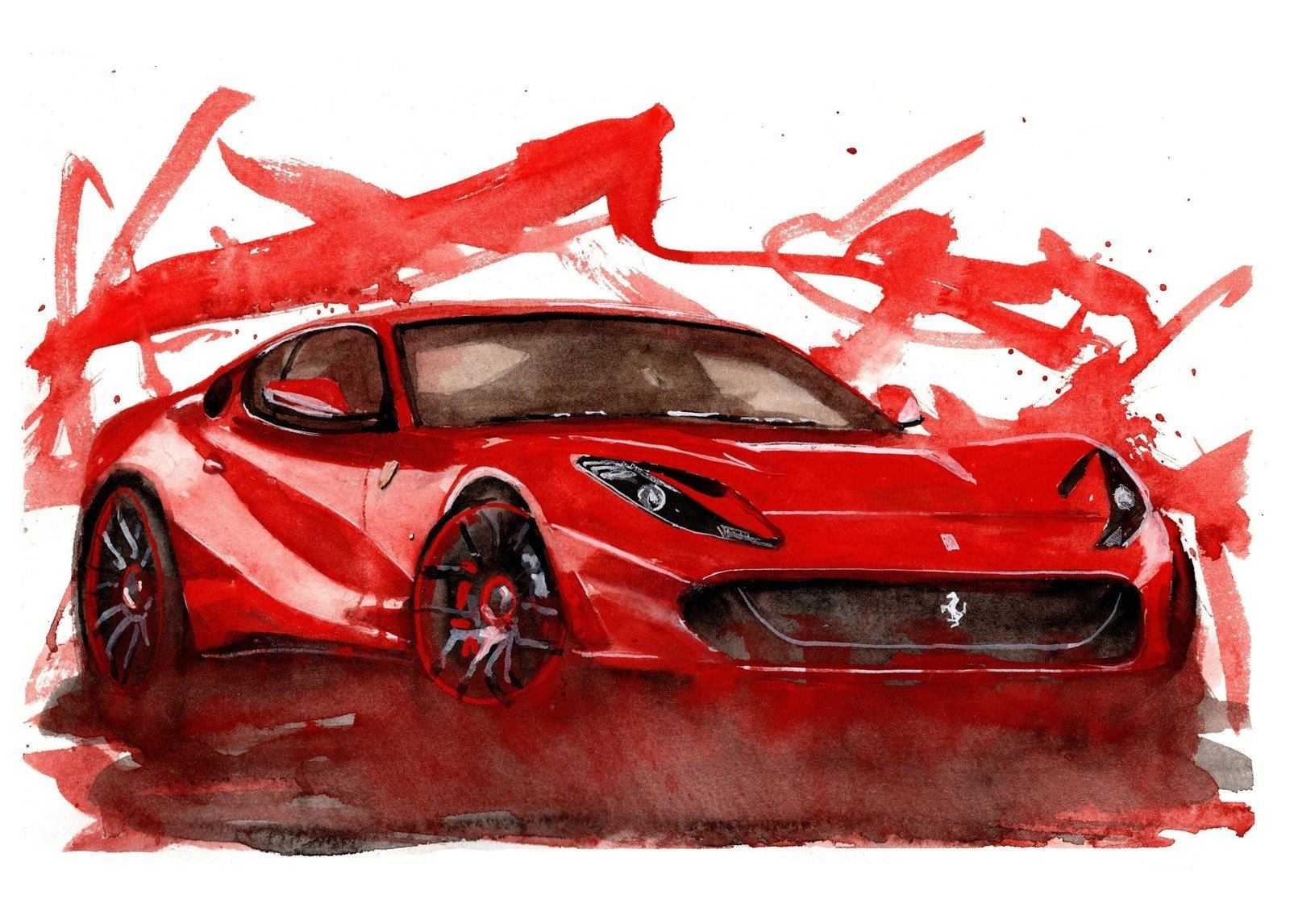 Ferrari 812 Superfast Painting Limited Print ArtbyMyleslaurence