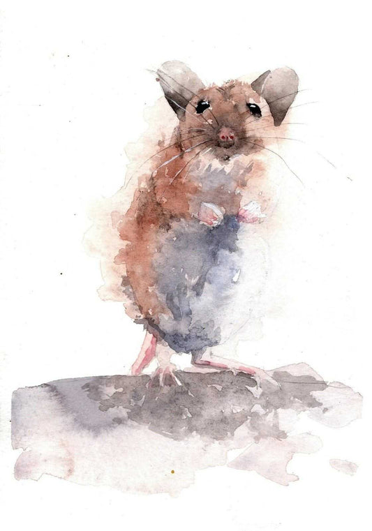 Field Mouse Painting Numbered limited edition Giclee Print of a Watercolour Painting ArtbyMyleslaurence