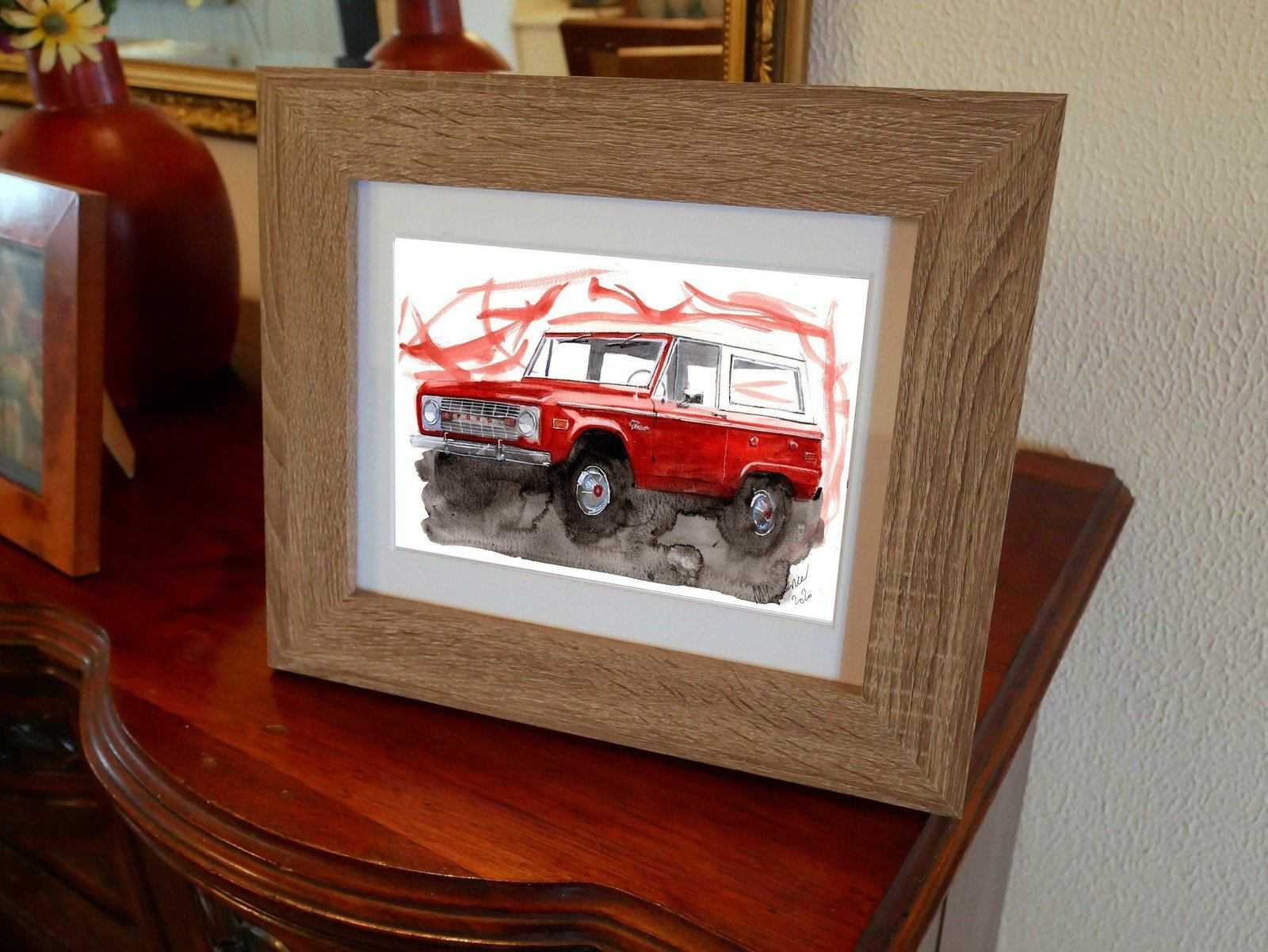 Ford Bronco Mk 1 Print Watercolour Painting Classic Suv Limited Print ArtbyMyleslaurence