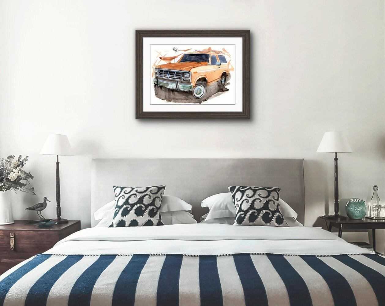 Ford Bronco Mk 2 Print Watercolour Painting Classic Suv Limited Print ArtbyMyleslaurence