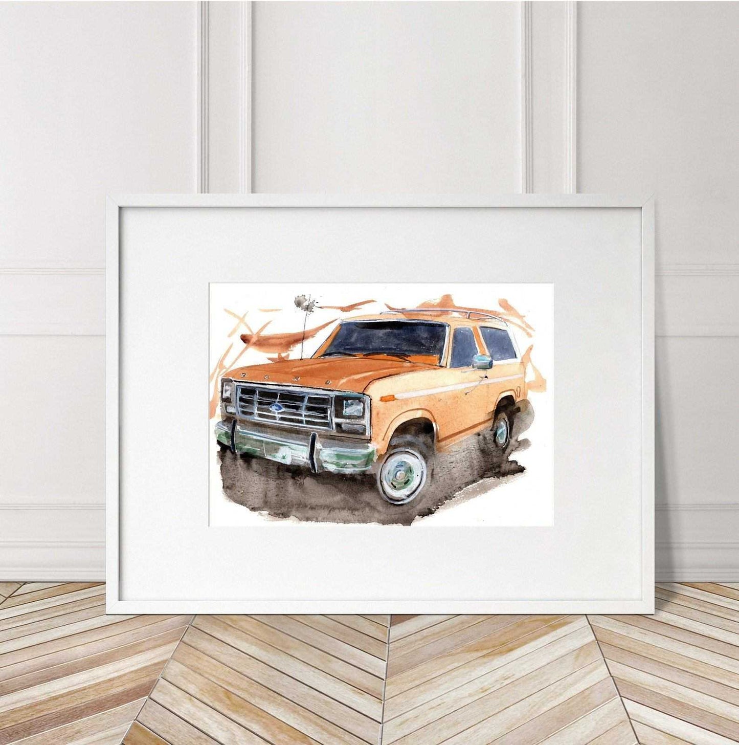 Ford Bronco Mk 2 Print Watercolour Painting Classic Suv Limited Print ArtbyMyleslaurence