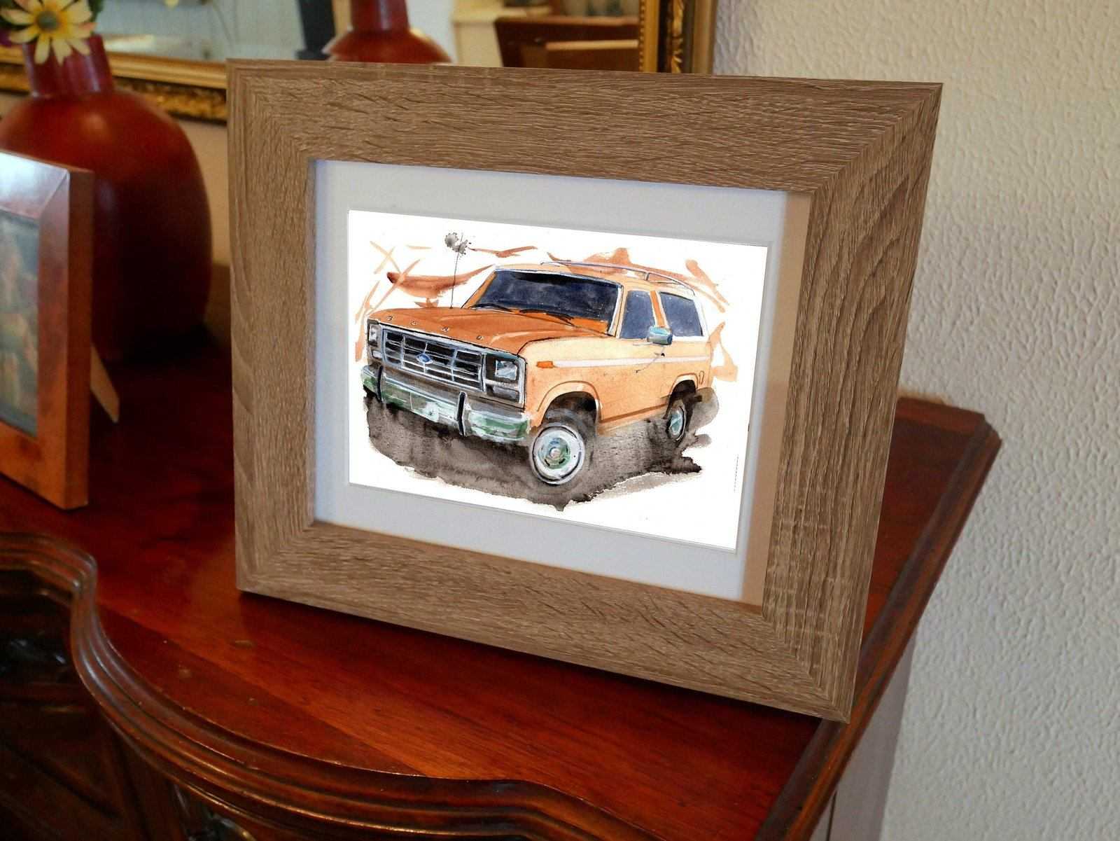 Ford Bronco Mk 2 Print Watercolour Painting Classic Suv Limited Print ArtbyMyleslaurence