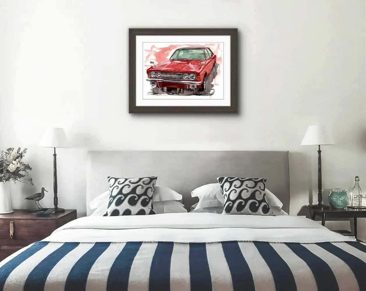 Ford Cortina Mk 3 Print Watercolour Painting Limited Print ArtbyMyleslaurence