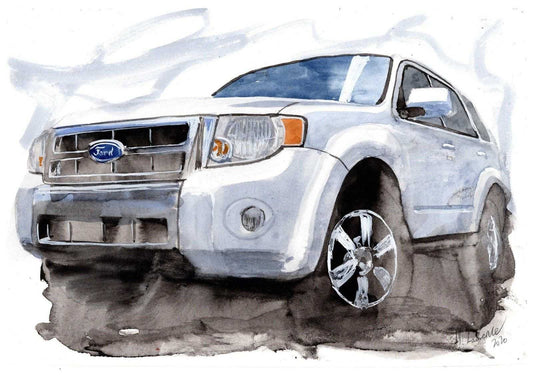 Ford Escape Print Watercolour Painting Suv Pickup Limited Print ArtbyMyleslaurence