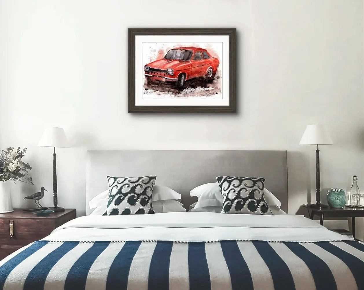 Ford Escort Mk1 Print Watercolour Painting Limited Print ArtbyMyleslaurence