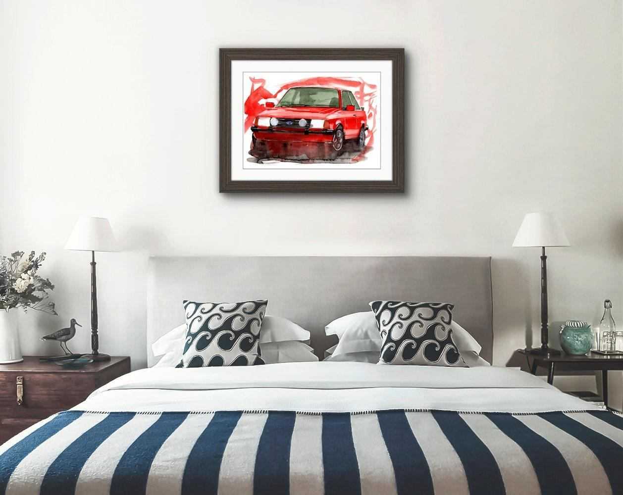 Ford Escort xr3i Print Watercolour Painting Limited Print ArtbyMyleslaurence