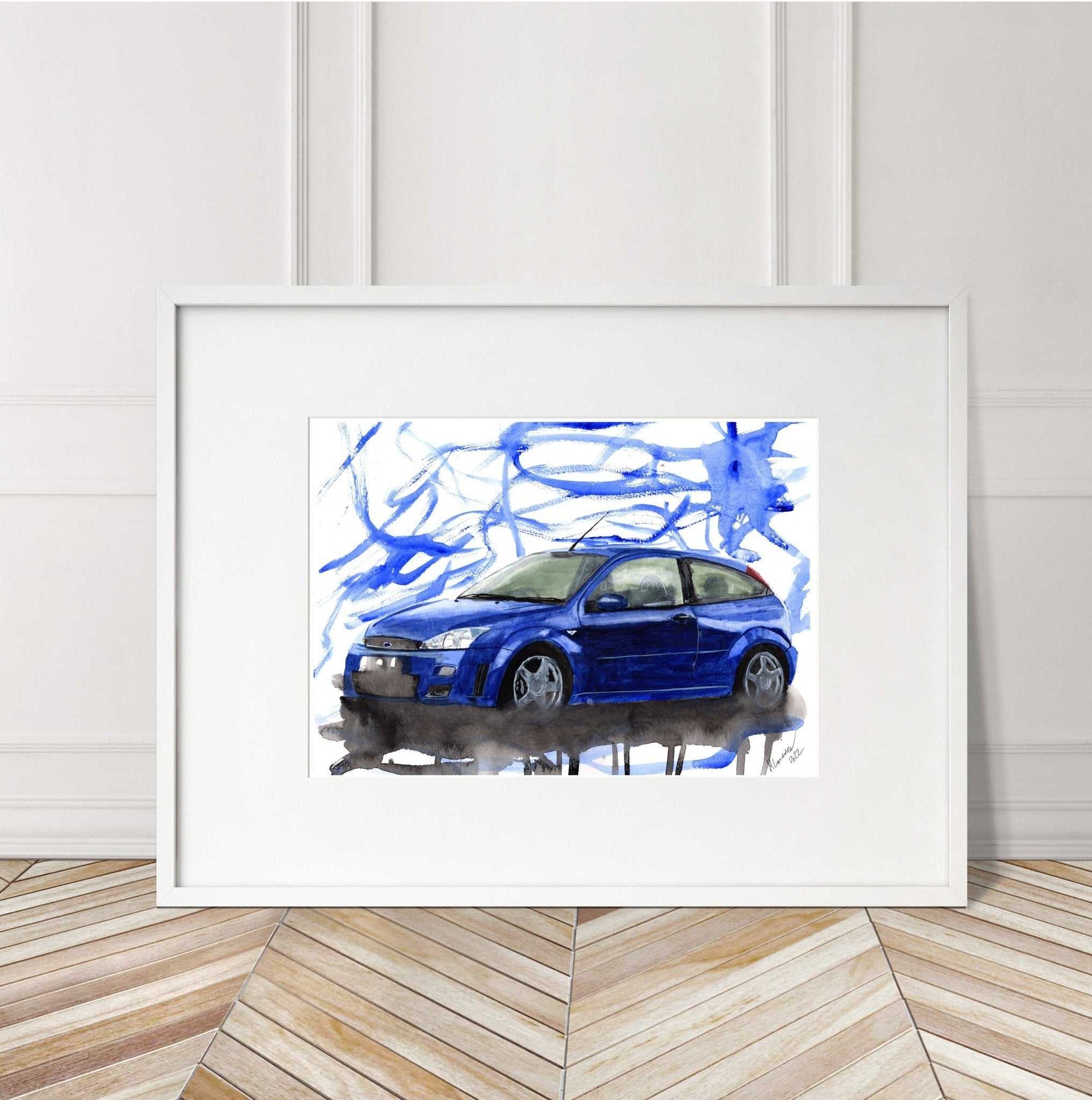 Ford Focus RS MK1 Painting Limited Print ArtbyMyleslaurence