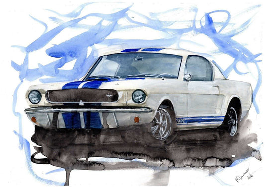 Ford Mustang Shelby Print Watercolour Painting Limited Print ArtbyMyleslaurence