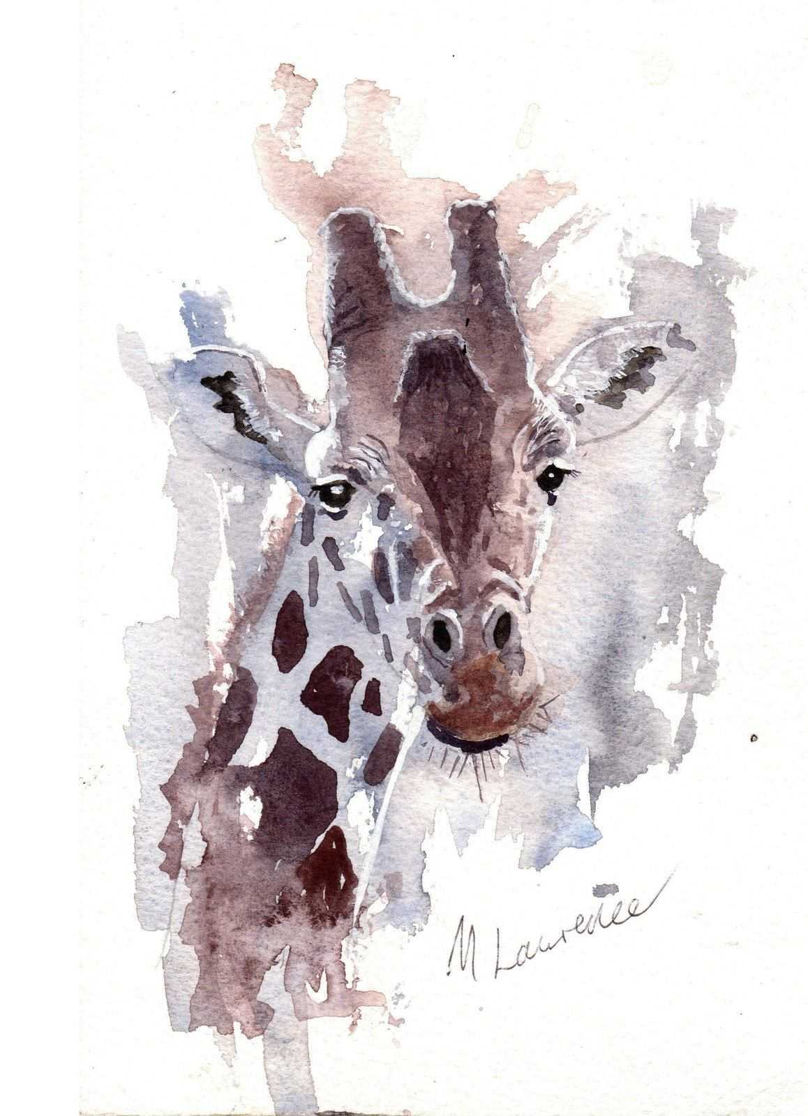 Giraffe Painting Numbered limited edition Giclee Print of a Watercolour Painting ArtbyMyleslaurence