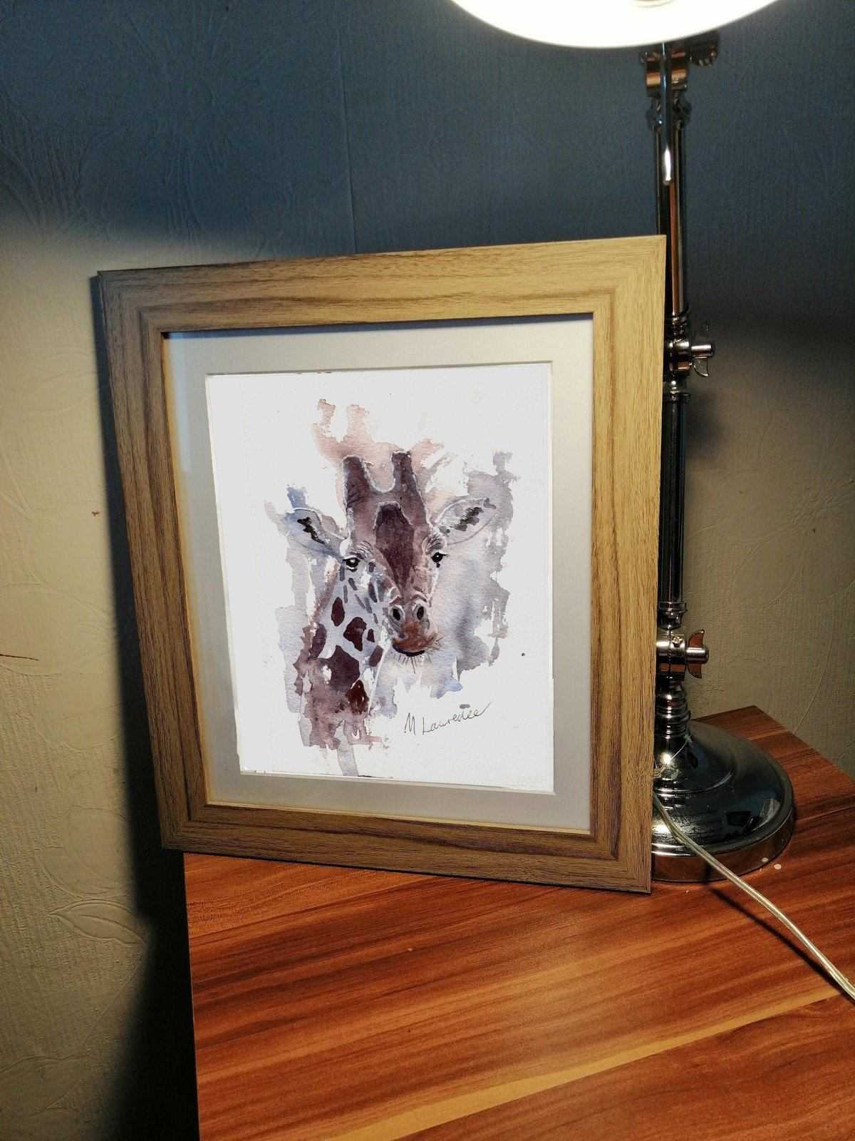 Giraffe Painting Numbered limited edition Giclee Print of a Watercolour Painting ArtbyMyleslaurence