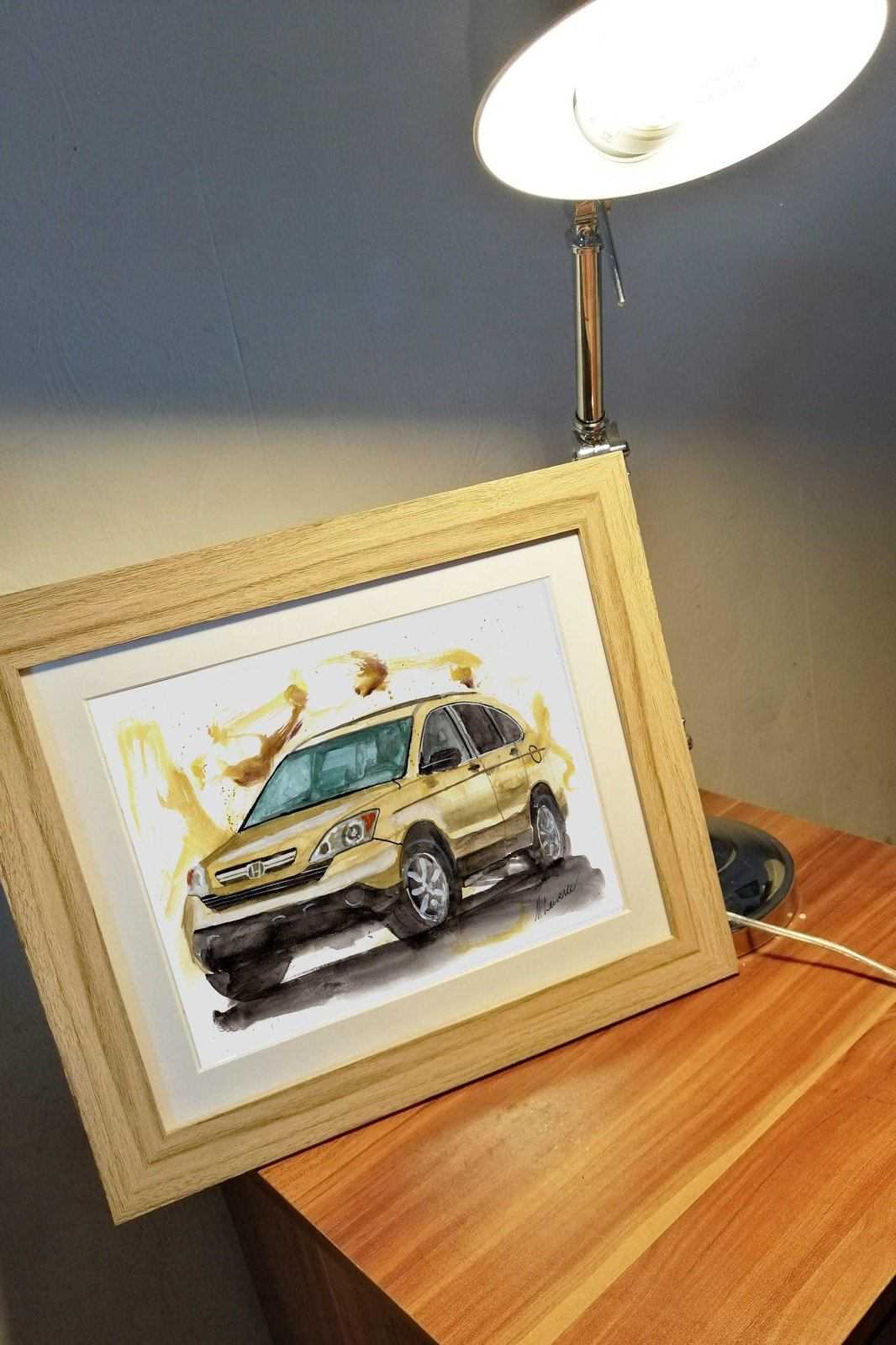 Honda CRV Print Watercolour Painting SUV Limited Print ArtbyMyleslaurence