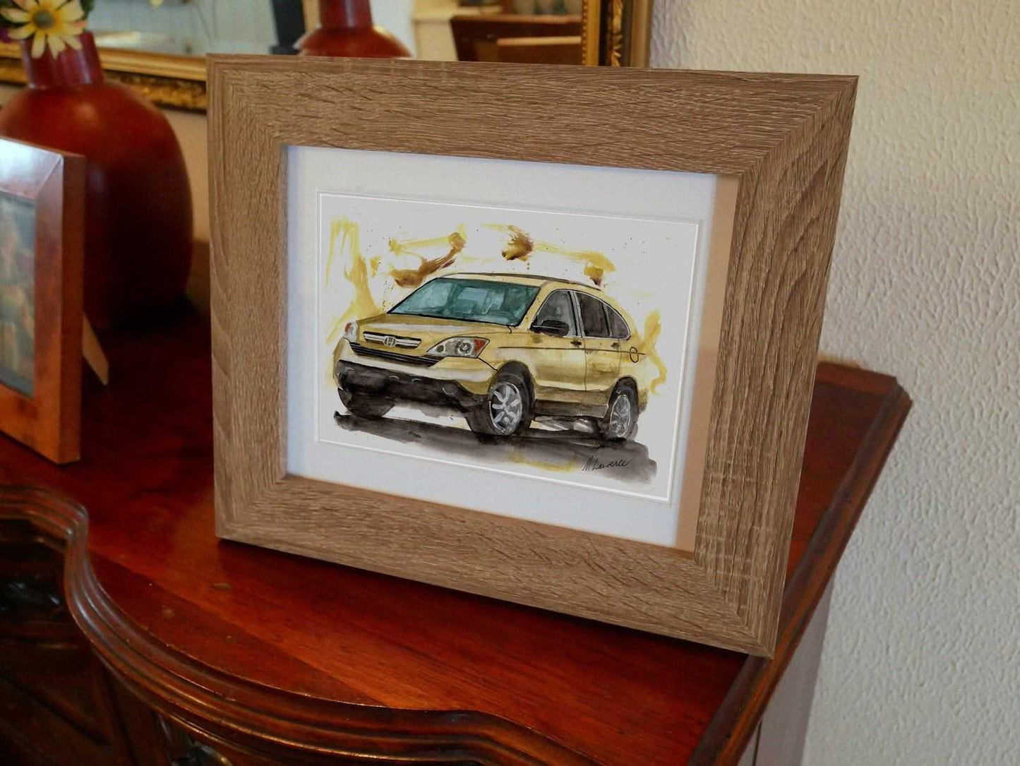 Honda CRV Print Watercolour Painting SUV Limited Print ArtbyMyleslaurence