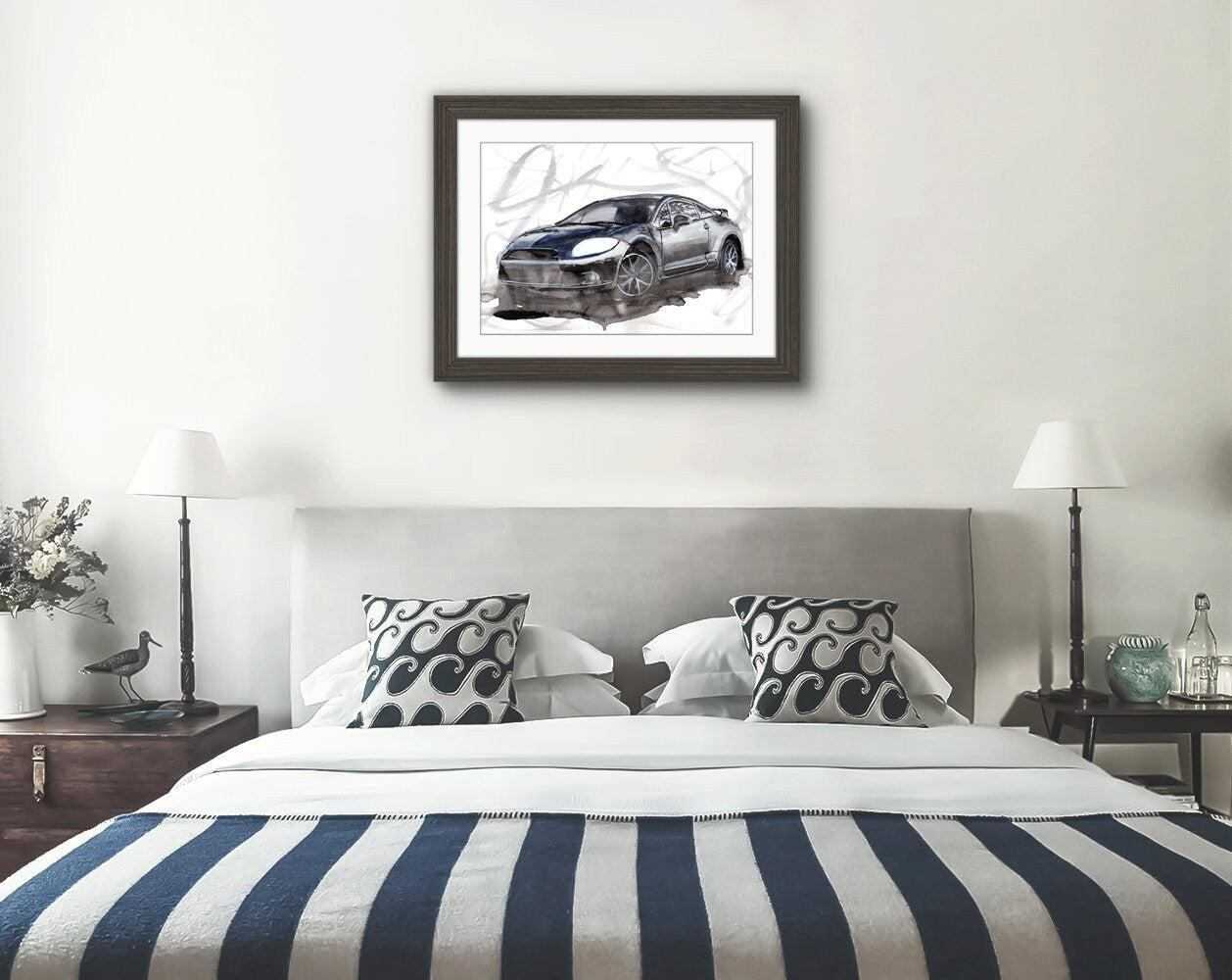 Honda Eclipse Print Watercolour Painting Car Limited Print ArtbyMyleslaurence