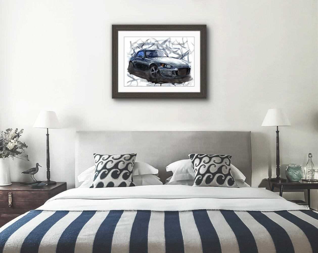 Honda S2000 Print Watercolour Painting Car Limited Print ArtbyMyleslaurence