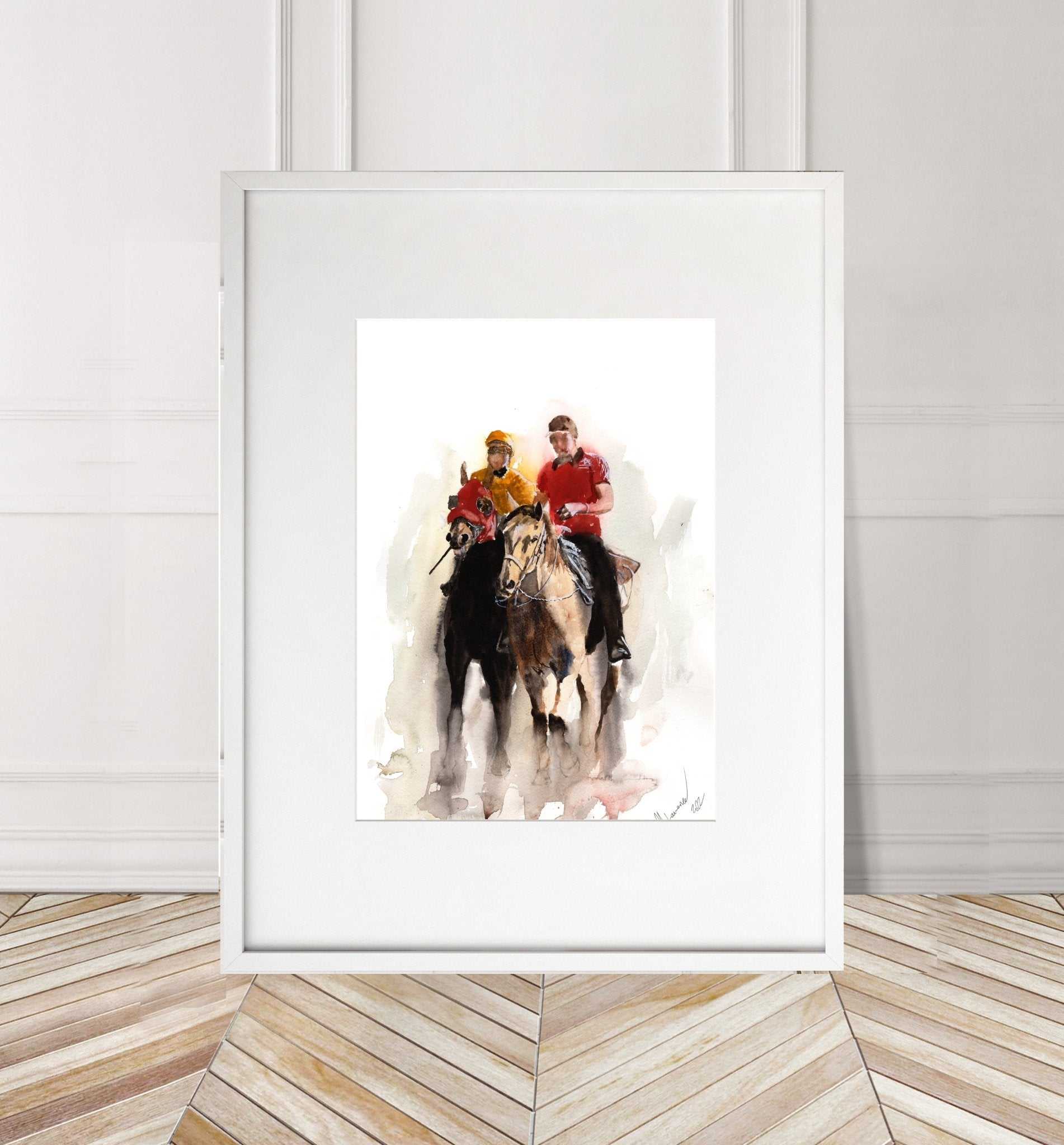 Horse Racing Painting "Practice Run" Numbered limited edition Print ArtbyMyleslaurence