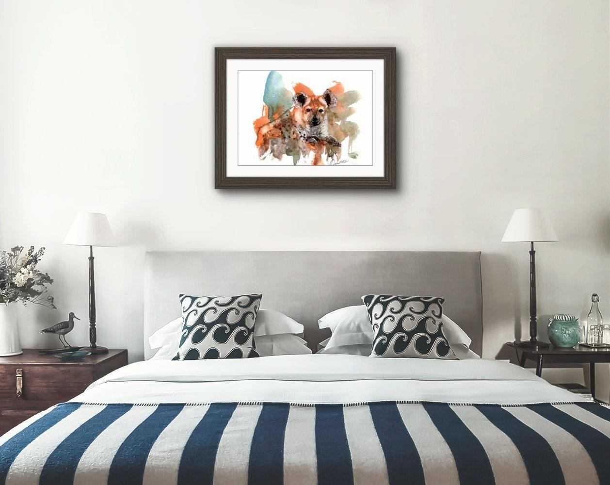 Hyena painting Numbered limited edition Giclee Print of a Watercolour Painting ArtbyMyleslaurence