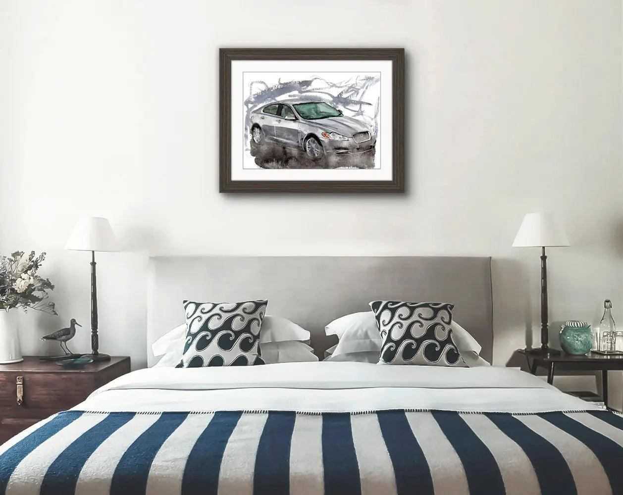 Jaguar XF Print Watercolour Painting Limited Print Automobile ArtbyMyleslaurence