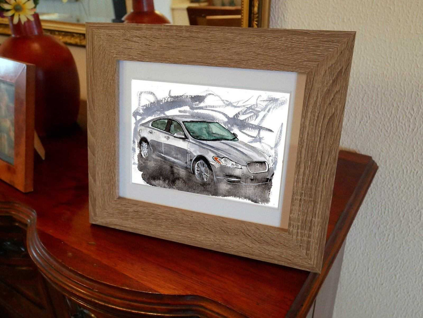 Jaguar XF Print Watercolour Painting Limited Print Automobile ArtbyMyleslaurence