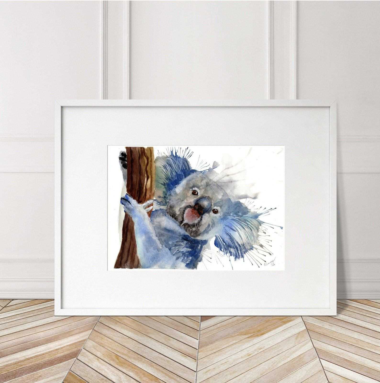 Koala Painting Numbered limited edition Giclee Print of a Watercolour Painting ArtbyMyleslaurence