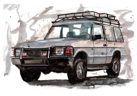 Land Rover Discovery Print Watercolour Painting Limited Print ArtbyMyleslaurence