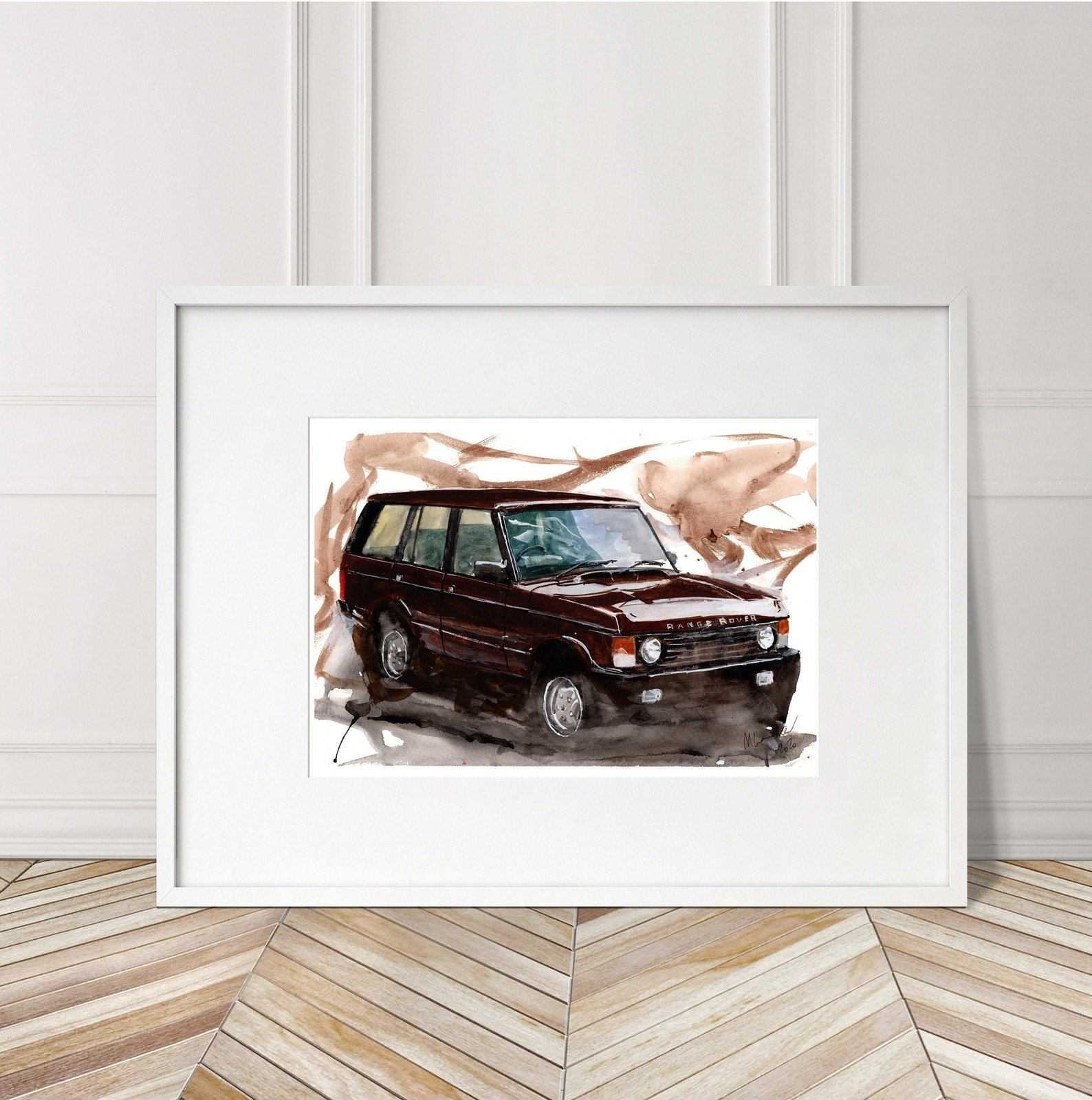 Land Rover Range Rover Print Watercolour Painting Limited Print ArtbyMyleslaurence