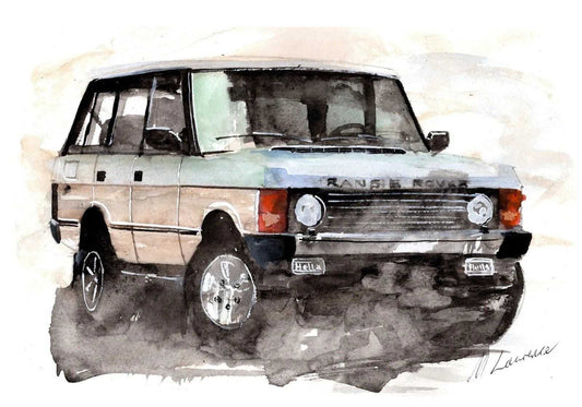 Land Rover Range Rover Print Watercolour Painting Limited Print ArtbyMyleslaurence