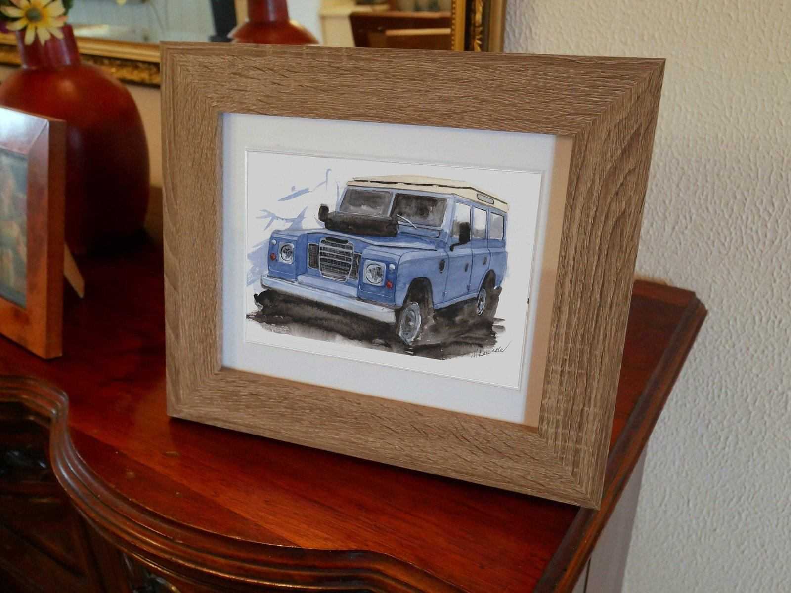 Landrover Series 3 Print Watercolour Painting Limited Print ArtbyMyleslaurence