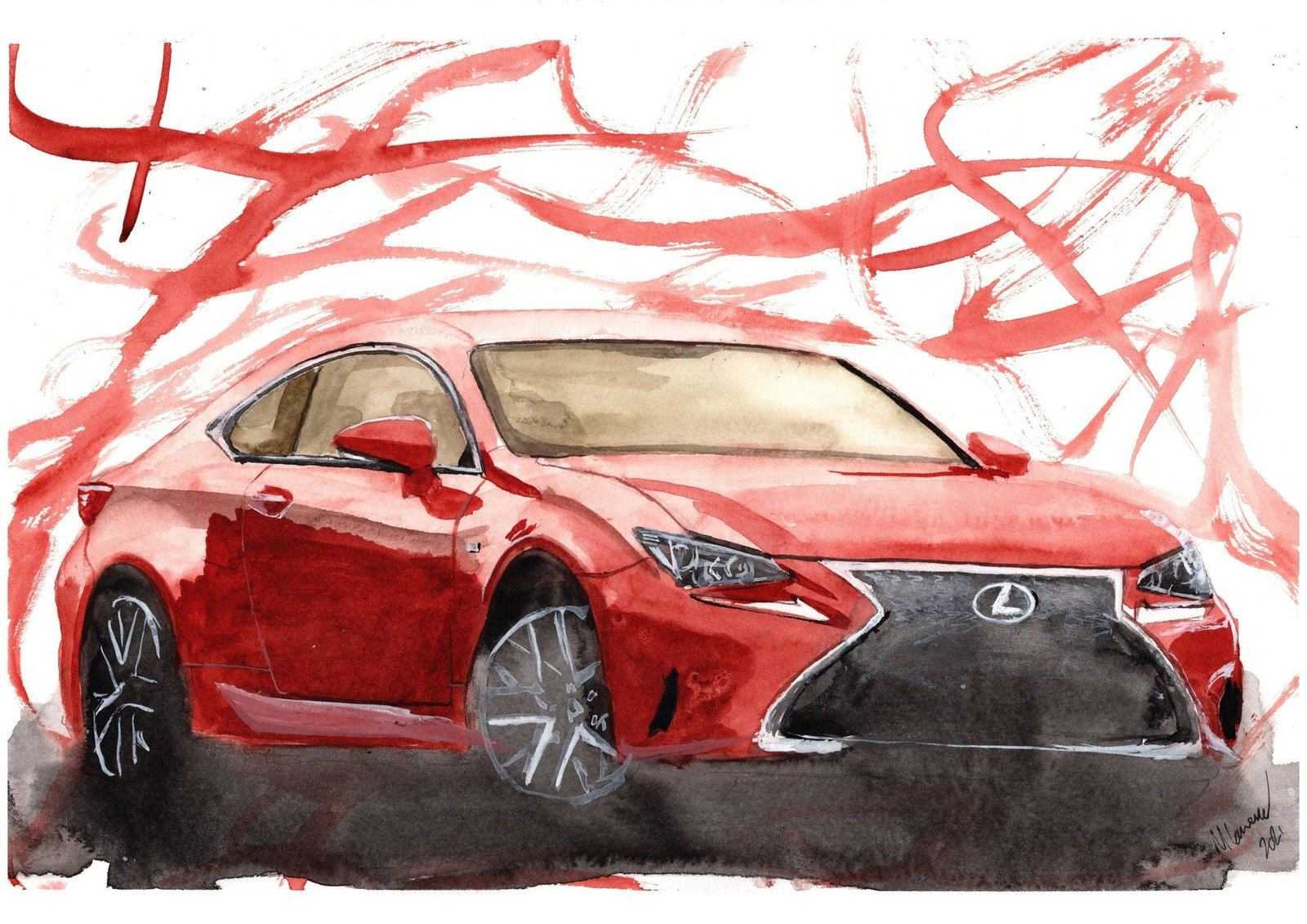 Lexus RC200t Print Watercolour Painting Limited Print ArtbyMyleslaurence