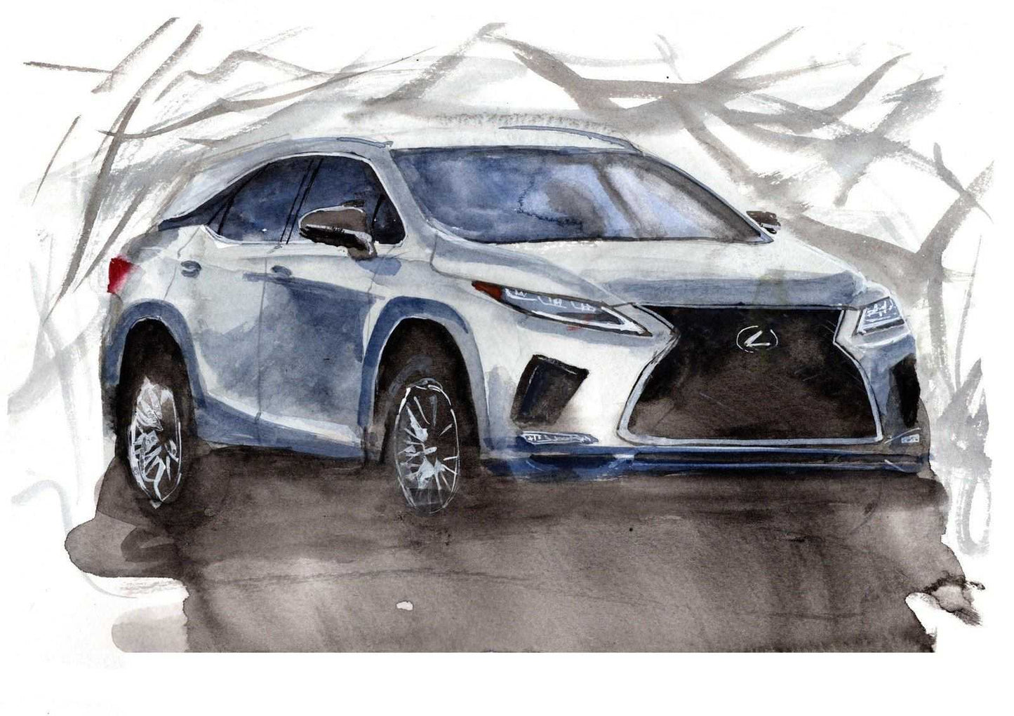 Lexus RX Print Watercolour Painting Limited Print ArtbyMyleslaurence