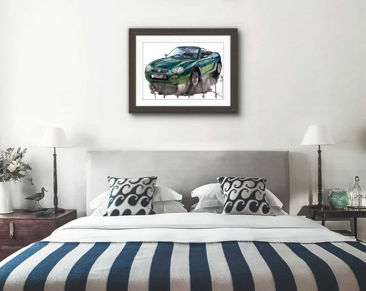 MGF Print Watercolour Painting Limited Print giclee print classic British Car ArtbyMyleslaurence