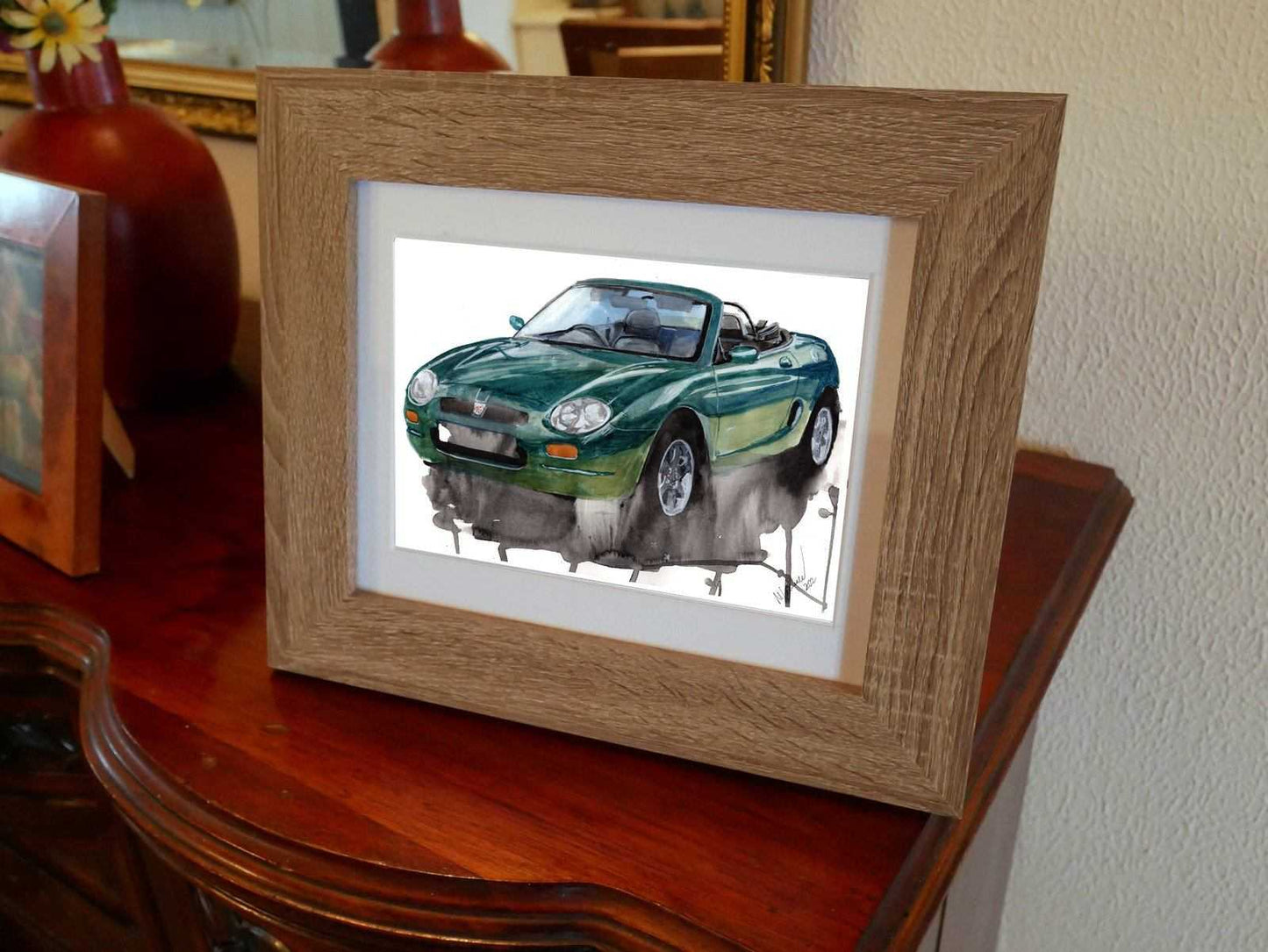 MGF Print Watercolour Painting Limited Print giclee print classic British Car ArtbyMyleslaurence