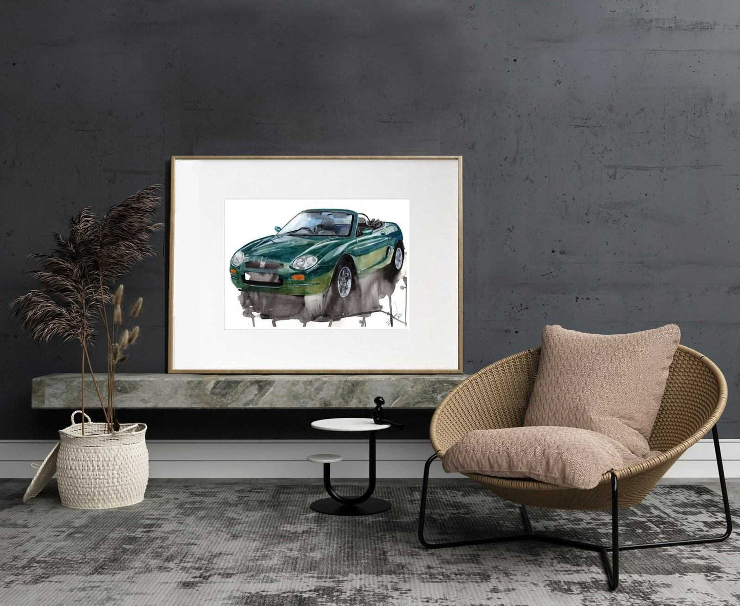 MGF Print Watercolour Painting Limited Print giclee print classic British Car ArtbyMyleslaurence