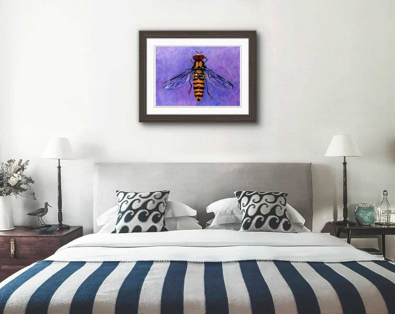 Marmalade Hover Fly Painting Numbered limited edition Giclee Print of an Acrylic Painting ArtbyMyleslaurence