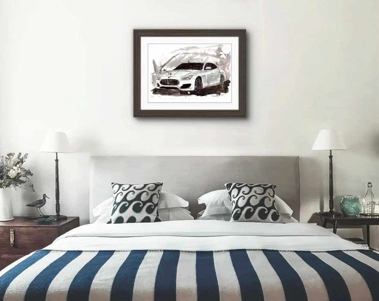 Maserati Quattro Porto Print Watercolour Painting Limited Print ArtbyMyleslaurence