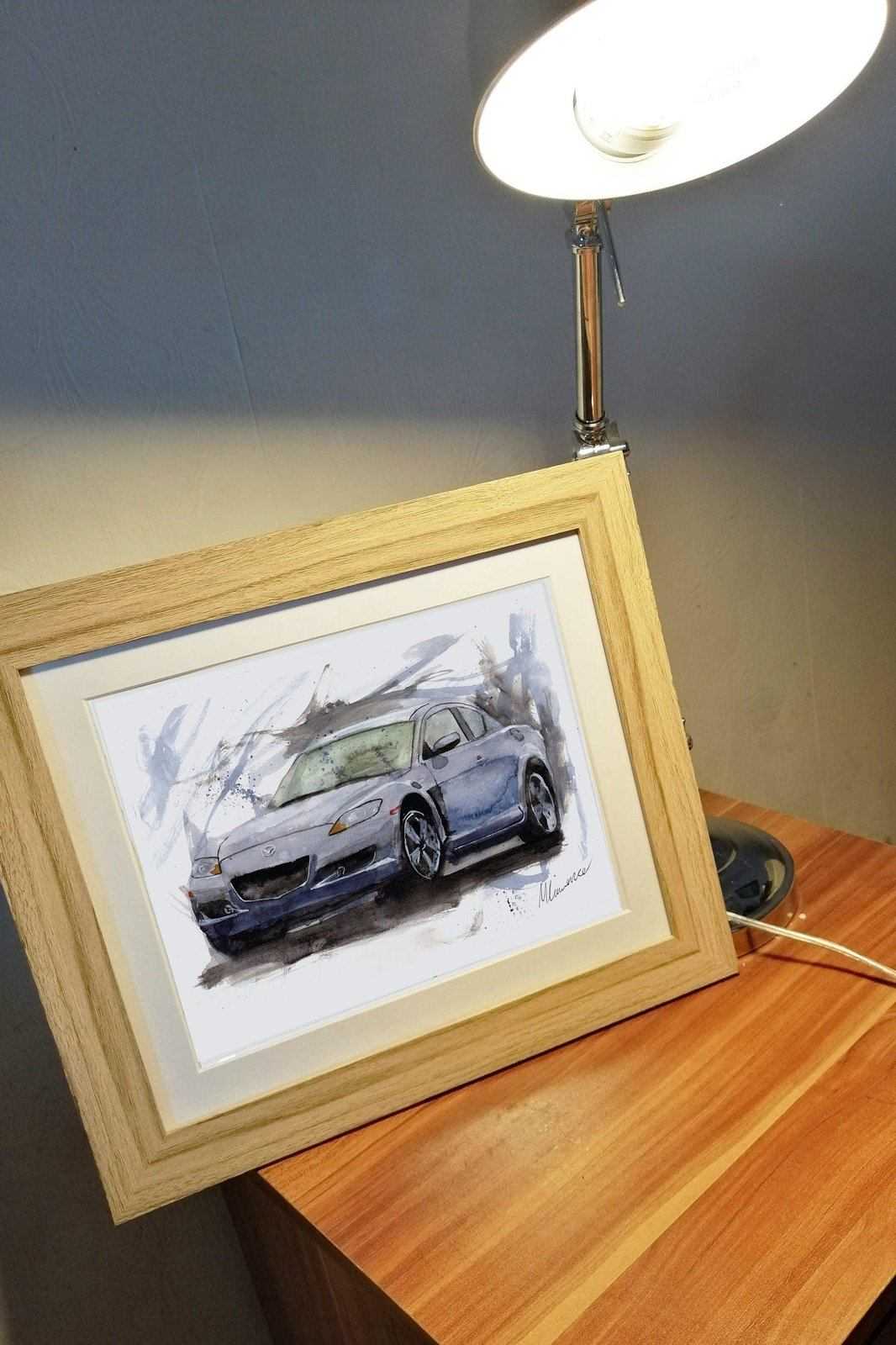 Mazda Rx8 Print Watercolour Painting Limited Print ArtbyMyleslaurence