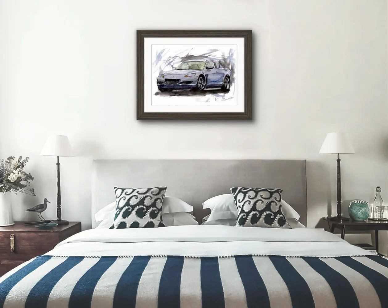 Mazda Rx8 Print Watercolour Painting Limited Print ArtbyMyleslaurence