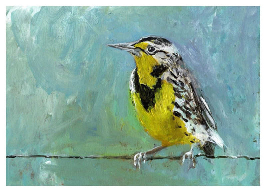 Meadowlark Painting Numbered limited edition Giclee Print of an acrylic Painting ArtbyMyleslaurence