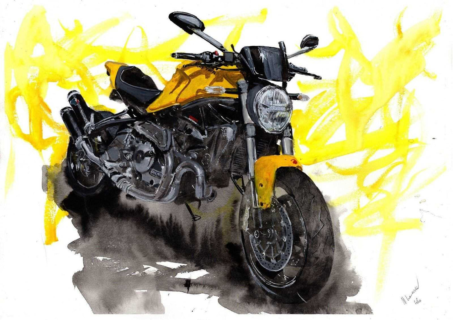 Motorcyle watercolour commissions. Have a portrait of your Motorcycle or Trike done Limited Print By artist Myles Laurence in watercolor ArtbyMyleslaurence