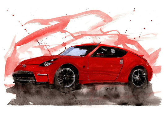 Nissan 370z Print Watercolour Painting Car Limited Print ArtbyMyleslaurence