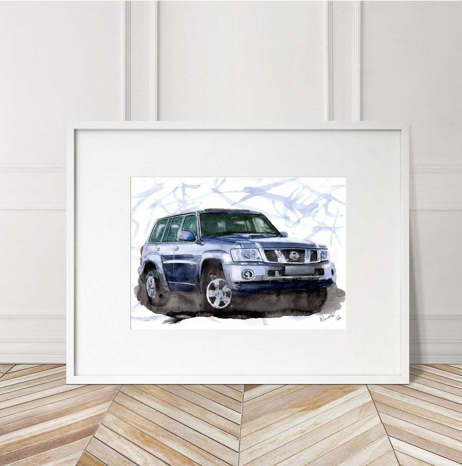 Nissan Patrol Y61 Print Watercolour Painting Limited Print ArtbyMyleslaurence