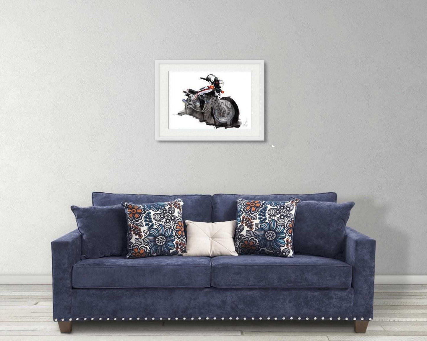 Painting of a Honda CB900f Classic Motorcycle Limited Print Motorcycle Bike ArtbyMyleslaurence