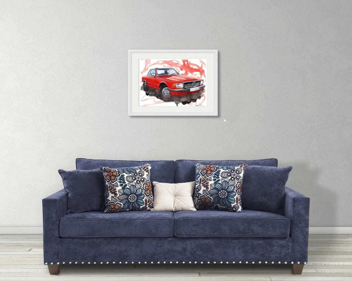 Painting of a Mercedes SL Limited Print ArtbyMyleslaurence