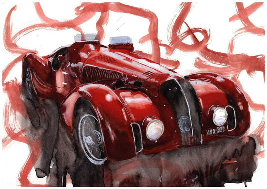 Painting of an Alfa Romeo 2300c Limited Print ArtbyMyleslaurence