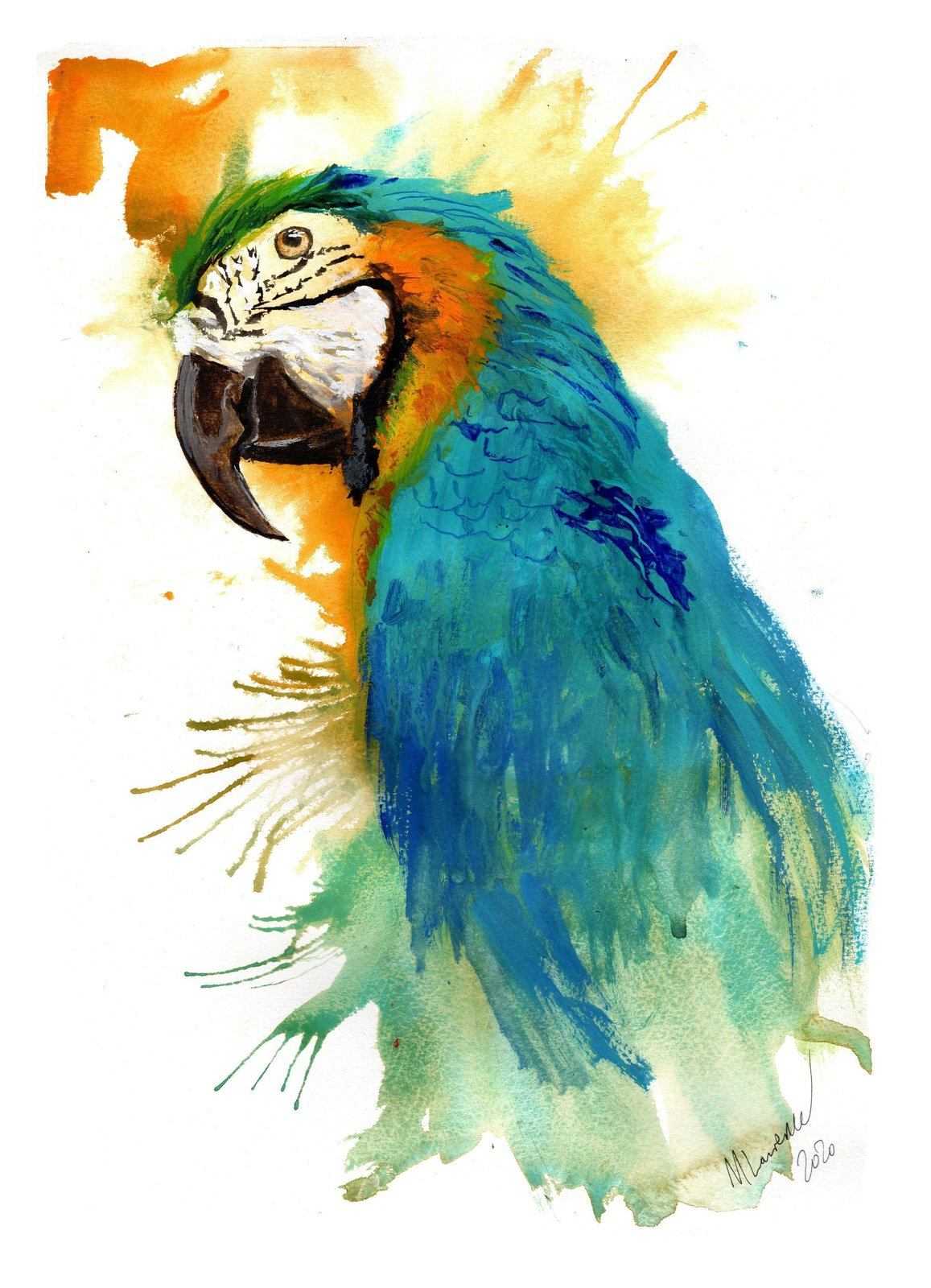 Parrot Macaw painting Numbered limited edition Giclee Print of a Watercolour Painting ArtbyMyleslaurence