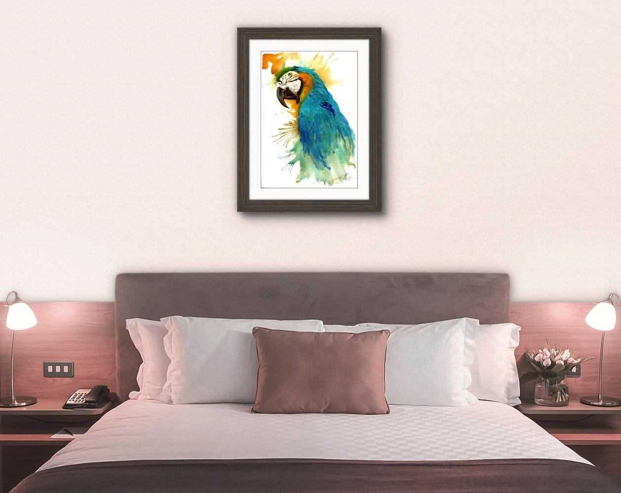 Parrot Macaw painting Numbered limited edition Giclee Print of a Watercolour Painting ArtbyMyleslaurence