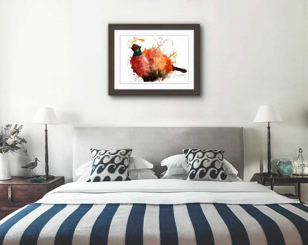 Pheasant Painting Numbered limited edition Giclee Print of a Watercolour Painting ArtbyMyleslaurence