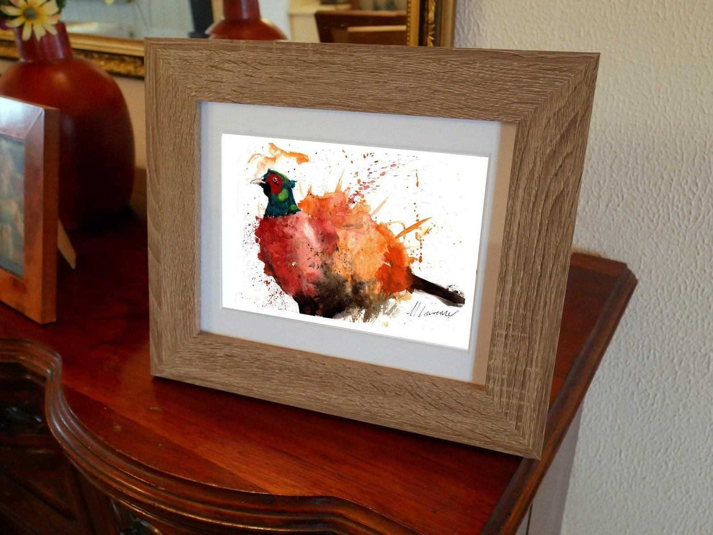 Pheasant Painting Numbered limited edition Giclee Print of a Watercolour Painting ArtbyMyleslaurence