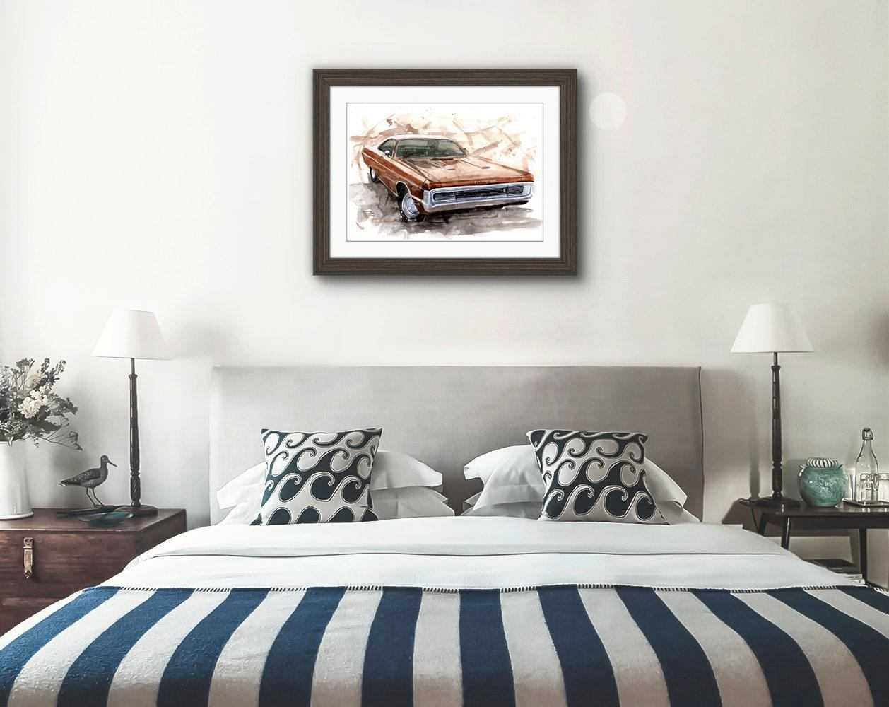 Plymouth Fury Print Watercolour Painting Car Limited Print ArtbyMyleslaurence