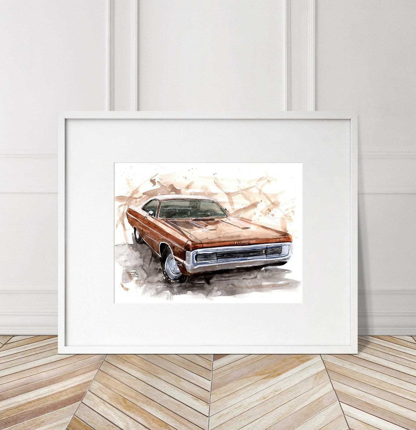 Plymouth Fury Print Watercolour Painting Car Limited Print ArtbyMyleslaurence